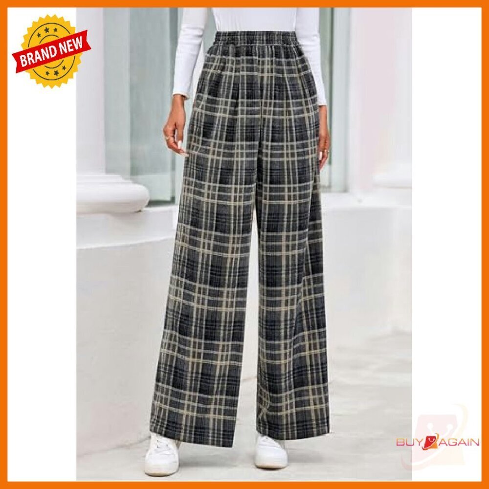 Soft Stretchy Knit Wide Leg Palazzo Pants with Pockets Elastic Waist - Picture 7 of 8